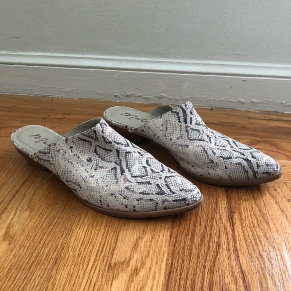 matisse snakeskin mules